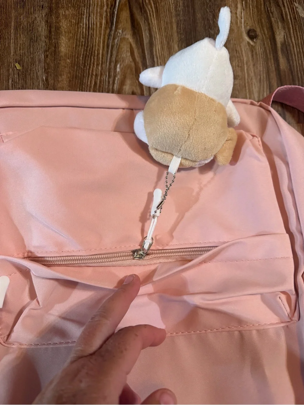 Pink Kids Backpack with Plush Charm
